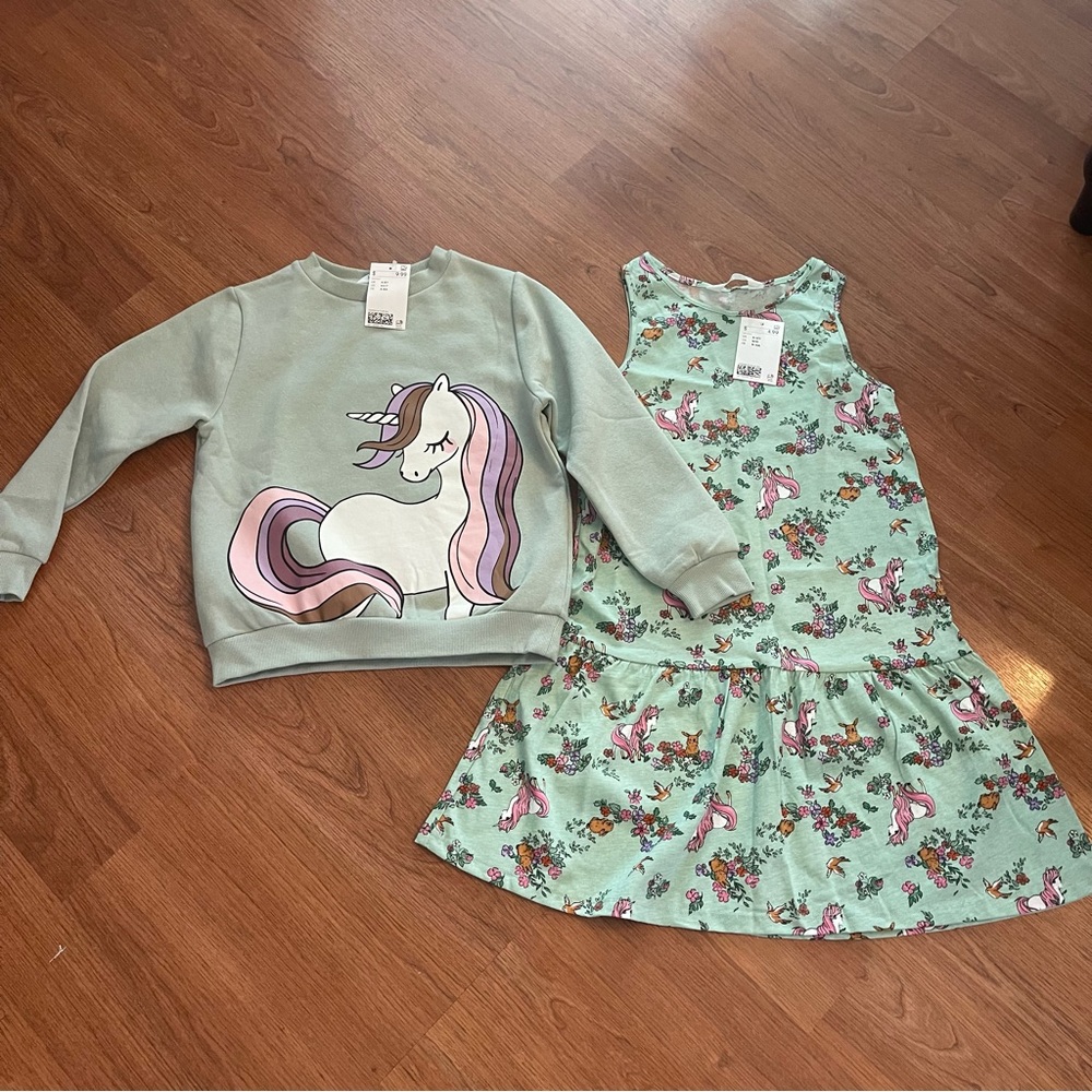 H&M KIDS DRESS AND SWEATSHIRT SET